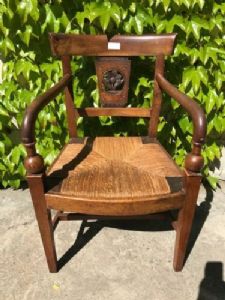 Carlo X Armchair with Straw Seat in Walnut - Restored (work in progress)_car 1732